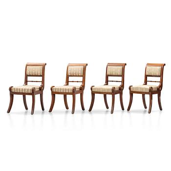 62. A set of four Swedish Empire chairs, attributed C F Sundvall.