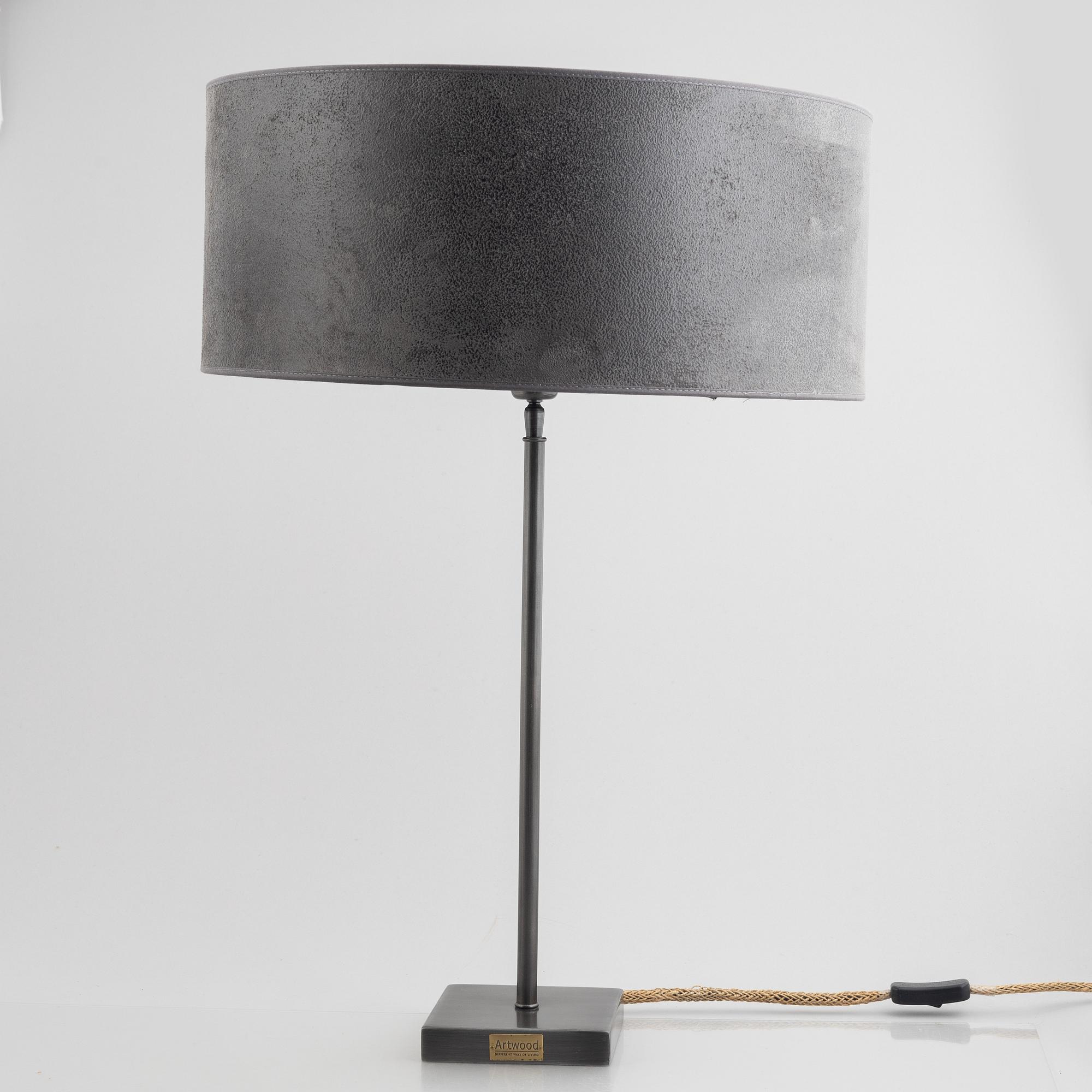 A pair of "Pewter" table lamps with different lampshades from Artwood.