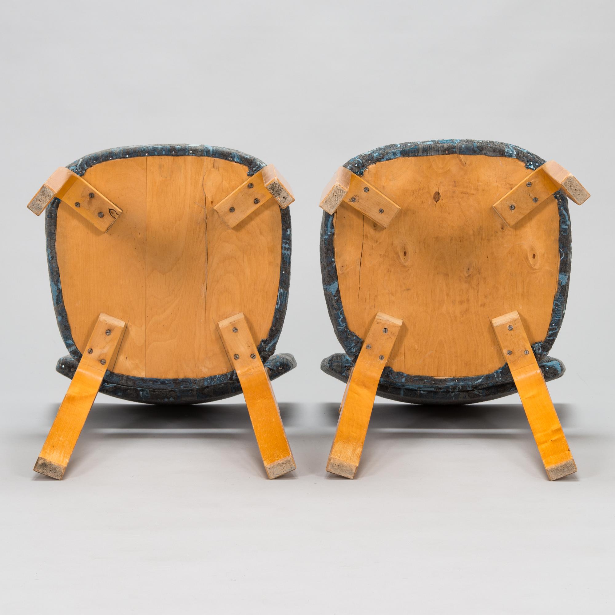 Alvar Aalto, tuolipari, malli 62, O.Y. Huonekalu- ja Rakennustyötehdas A.B. 1900-luvun puoliväli.