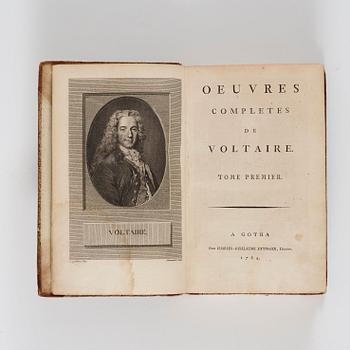 FRANCOIS VOLTAIRE (1694-1778), OEUVRE COMPLETES DE VOLTAIRE, 71 vol, Charles-Guillaume Ettinger, Gotha 1784-1790.