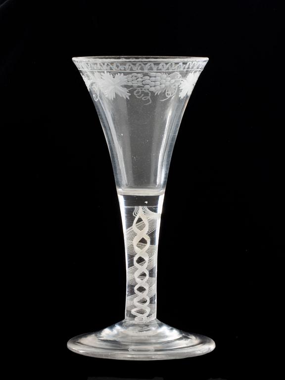 VINGLAS, troligen England, 1700-tal.