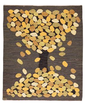 RUG. Flat weave. 204,5 x 169 cm. Signed BG (probably Brita Grahn). Sweden around 1960-70.