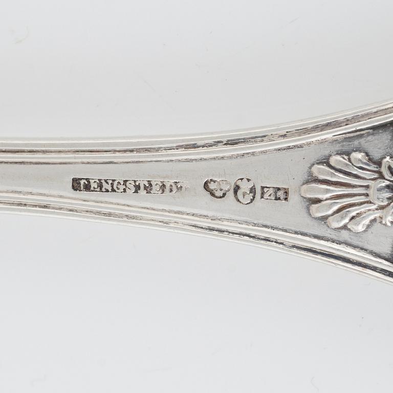 Carl Tengstedt, a set of six silver spoons, Gothenburg, 1854.