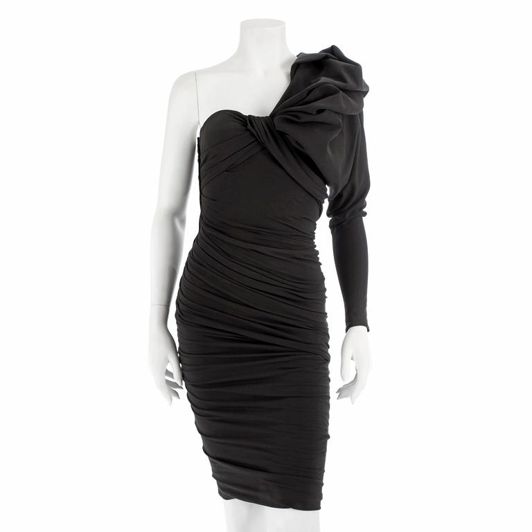 DRESS, Lanvin, a grey one shoulder dress.