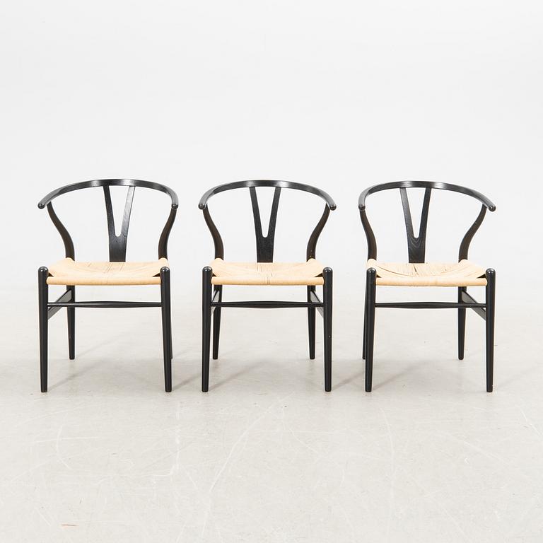 Hans J. Wegner, stolar, 6 st, "Y-stolen" modell CH-24, Carl Hansen & Søn, Danmark. 2000-tal.