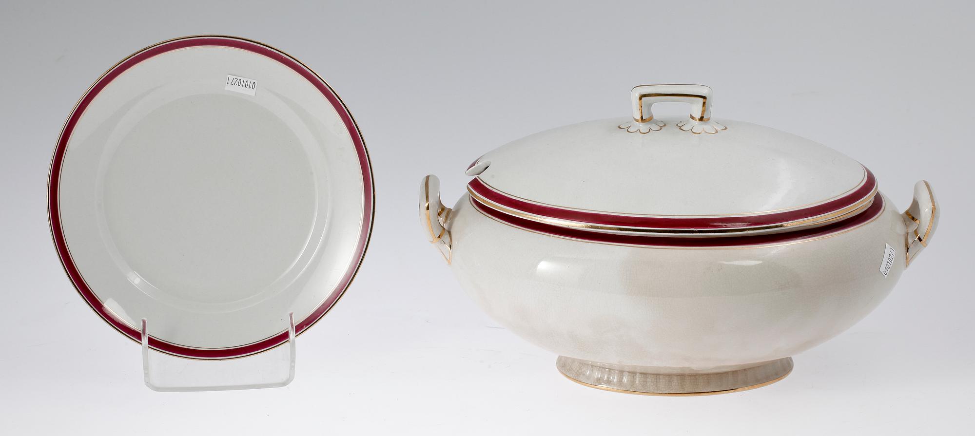 MATSERVIS, 91 delar, flintgods, Rörstrand, sekelskiftet 1800/1900-tal.
