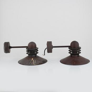 Alfred Homann & Ole Kjær, a pair of 'Nyhavn' wall lamps, Louis Poulsen, Denmark.