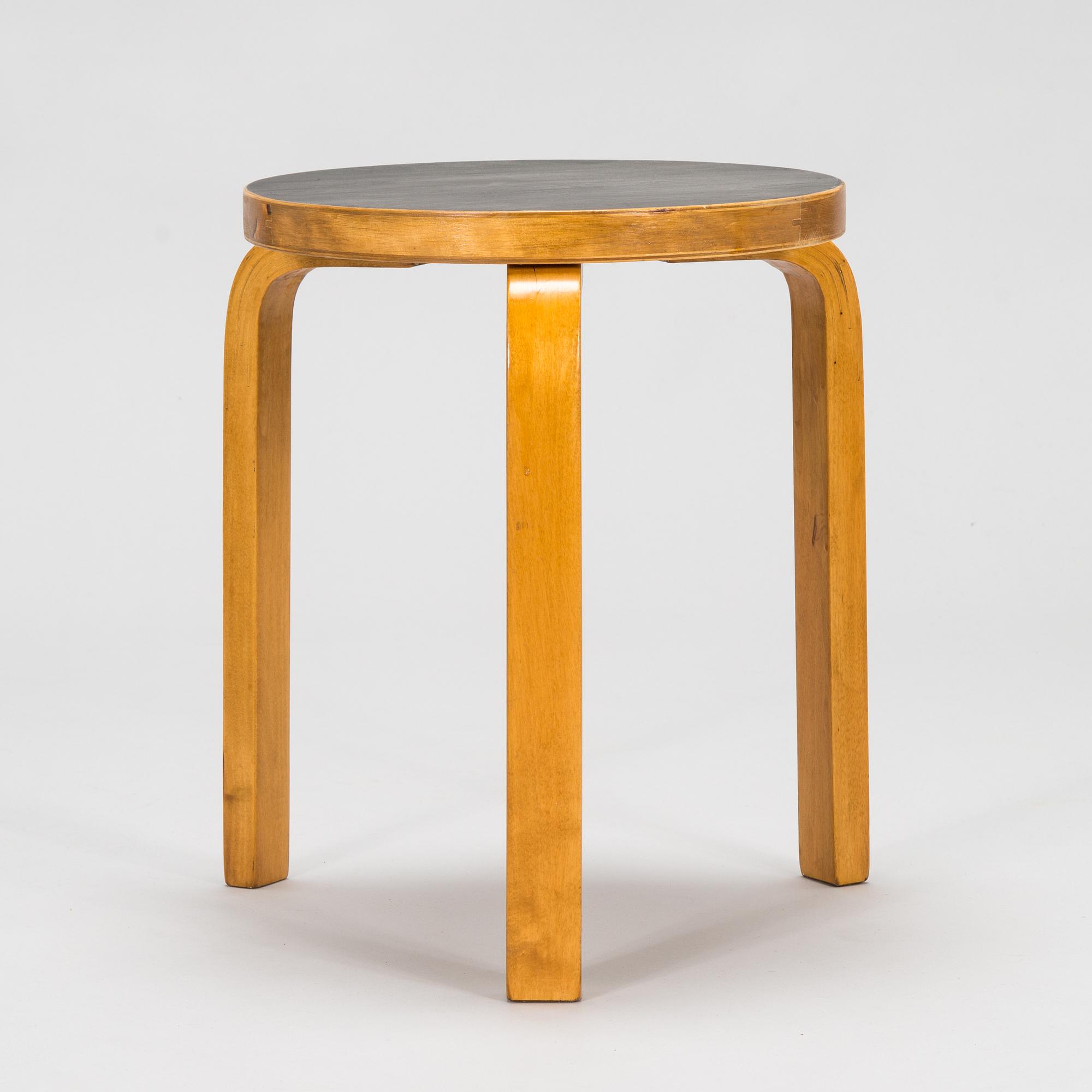 Alvar Aalto, amid 20th century 'K81' desk and '60' stool for O.Y. Huonekalu-ja Rakennustyötehdas A.B.