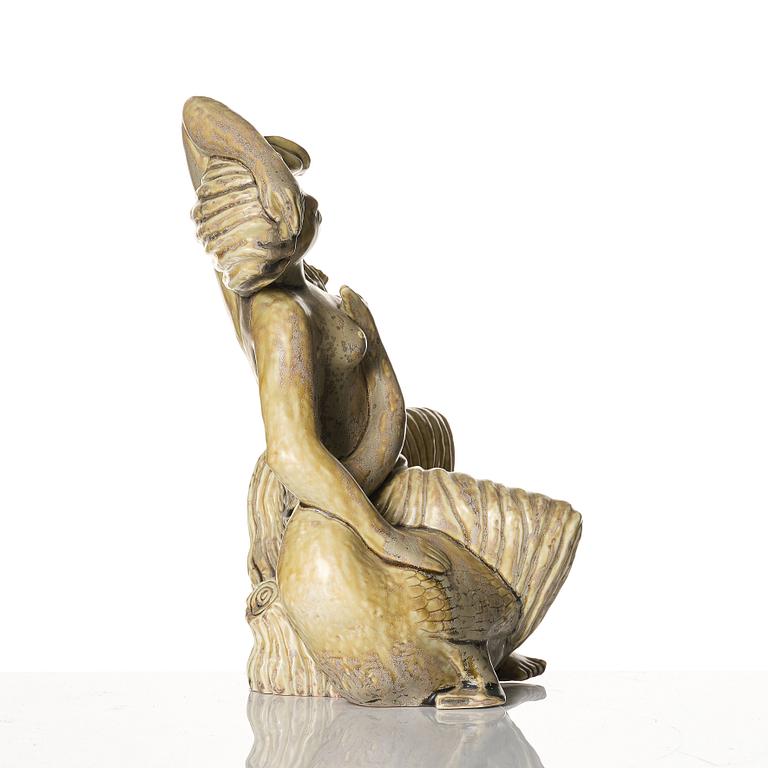 Stig Lindberg, a stoneware sculpture, 'Leda and the Swan', Gustavsberg, Sweden 1940-50s.
