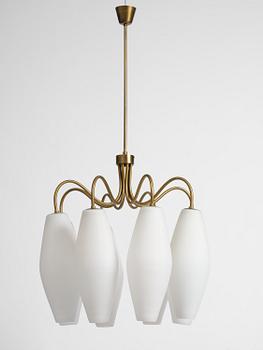 Harald Notini, eller Uno Westerberg, taklampa, Arvid Böhlmarks Lampfabrik, Stockholm, 1950-tal.