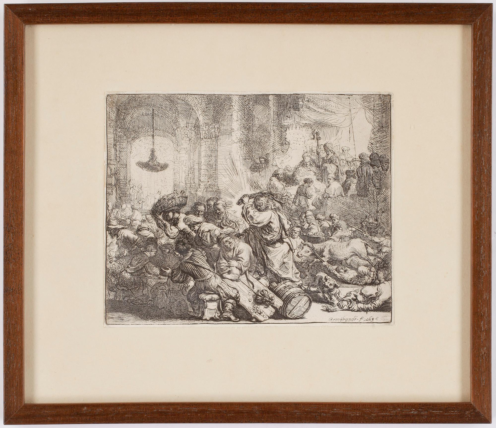 REMBRANDT HARMENSZ. VAN RIJN. Etsning 1635, senare avdrag, troligen 1800-tal.