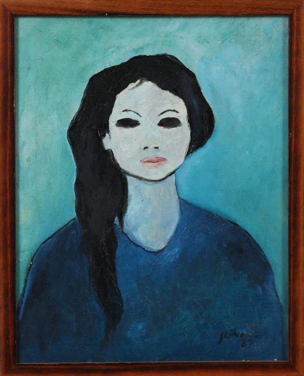 JEIHAN SUKMANTARA, olja på duk, sign o dat "87".