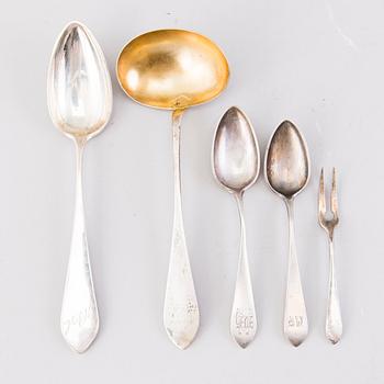 A 21-piece set of Finnish silver cutlery by Wilhelm Pettersson, Turku 1908-15.