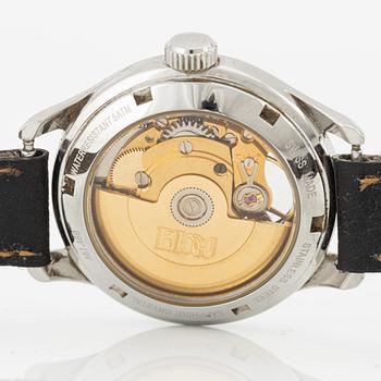 Bernhard H. Mayer, Sphere of Silence Coin Watch, wristwatch, 33.5 mm.
