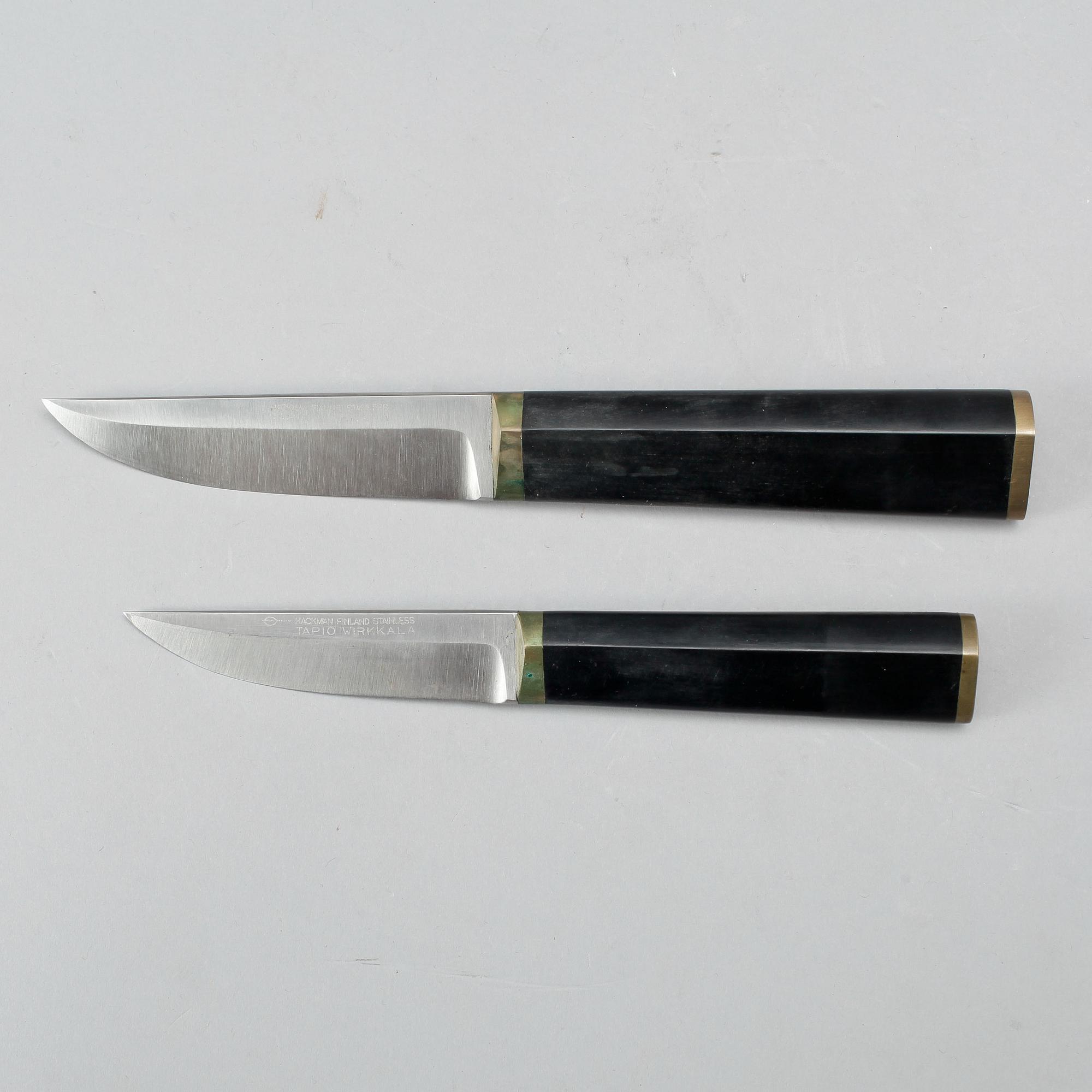 PUUKKO-KNIVAR, två st, Tapio Wirkkala, Hackman, Finland. Formgiven 1961.