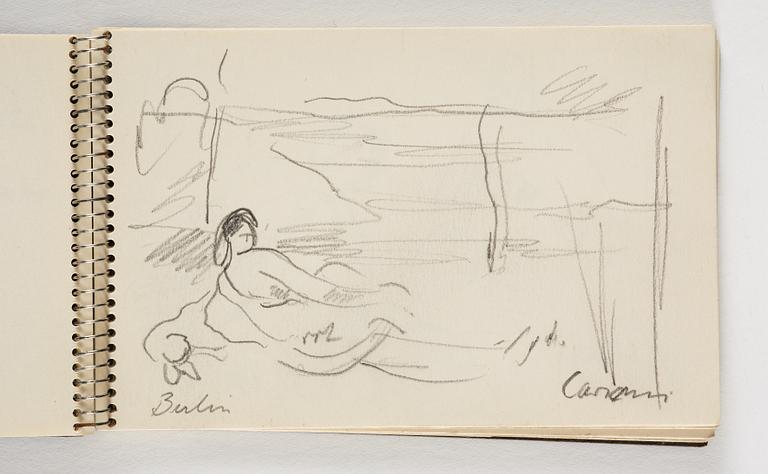 Lotte Laserstein, 10 små skissblock med teckningar.