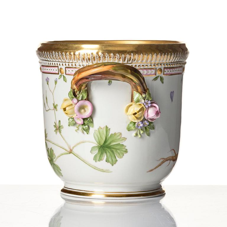 A Royal Copenhagen 'Flora Danica' wine cooler/jardiniere, Denmark, 20th century.