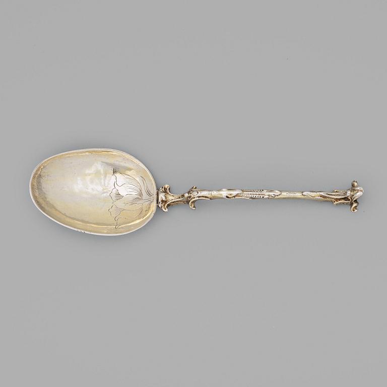 A 17th century silver-gilt spoon, unmarked, Northern Europe.