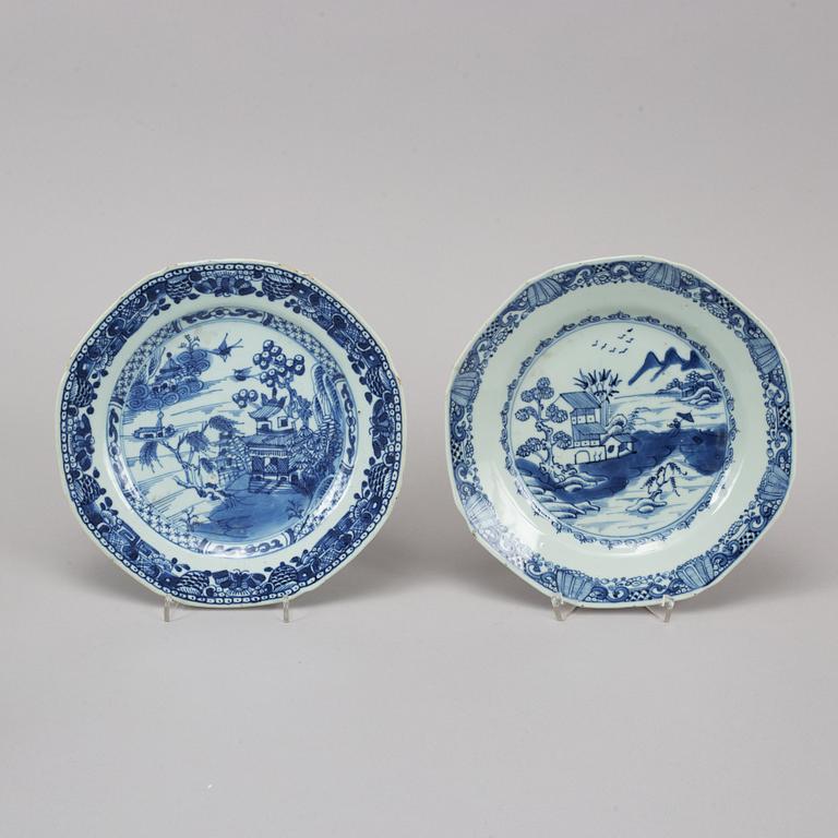 A group of 15 dishes and 5 cups, Qing dynasty, Qianlong (1736-95).