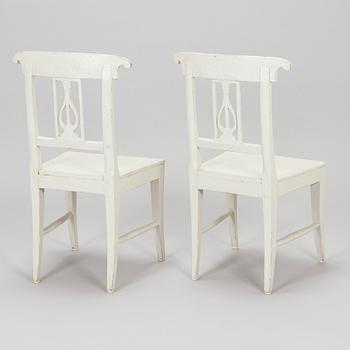 Stolar, 4 st, senempire, 1800-talets första hälft.