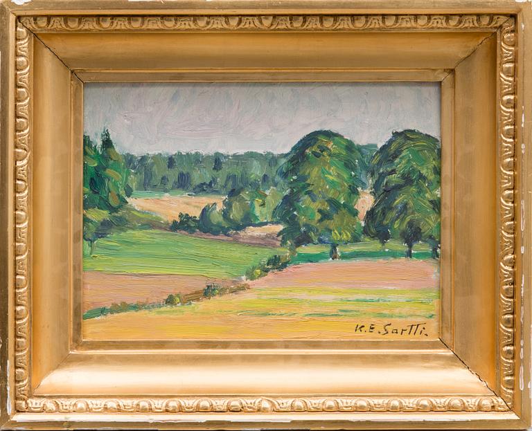 KOSTI SARTTI, olja på pannå, signerad.