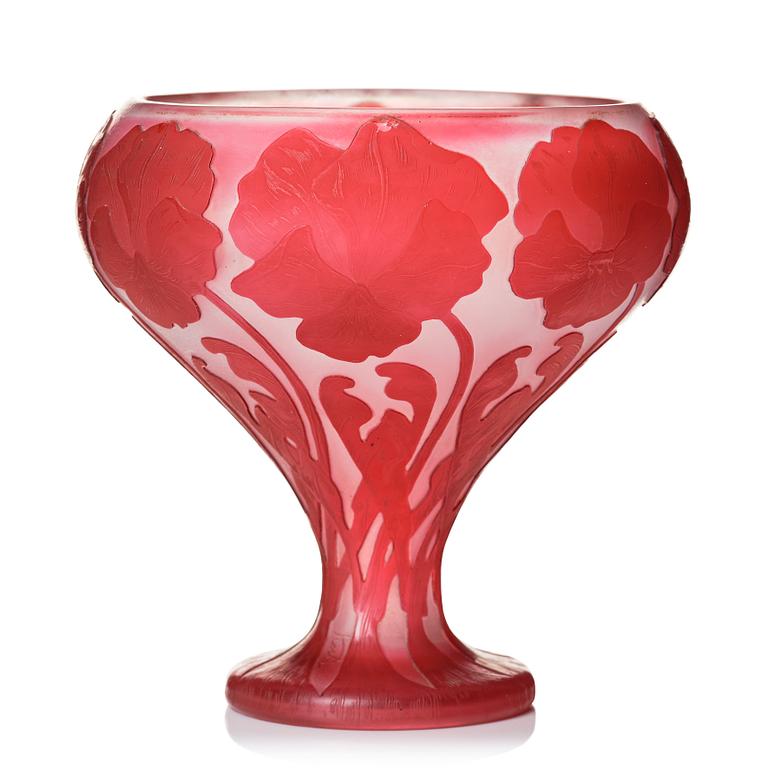 Karl Lindeberg, an Art Nouveau cameo glass vase, Kosta, Sweden, early 20th century.