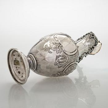 A sterling silver jug, maker's mark of Martin, Hall & Co, Sheffield 1877.