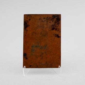 TRYCKPLÅT, koppar, troligen 1800-tal.