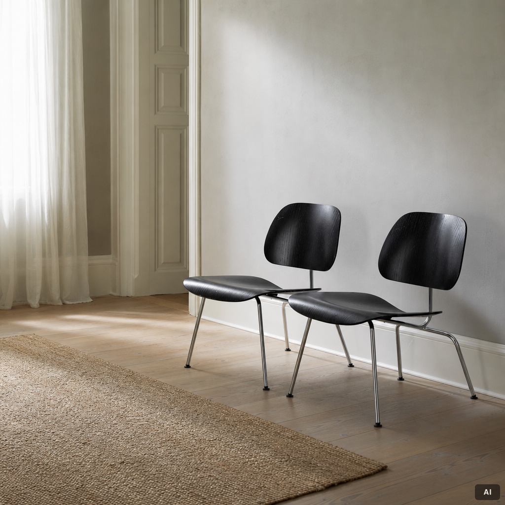 Charles & Ray Eames, Chairs, a pair, "DCM", Vitra, 2003.
