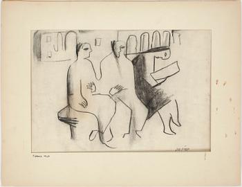 Lucio del Pezzo · LUCIO DEL PEZZO, kolteckning, sign.
