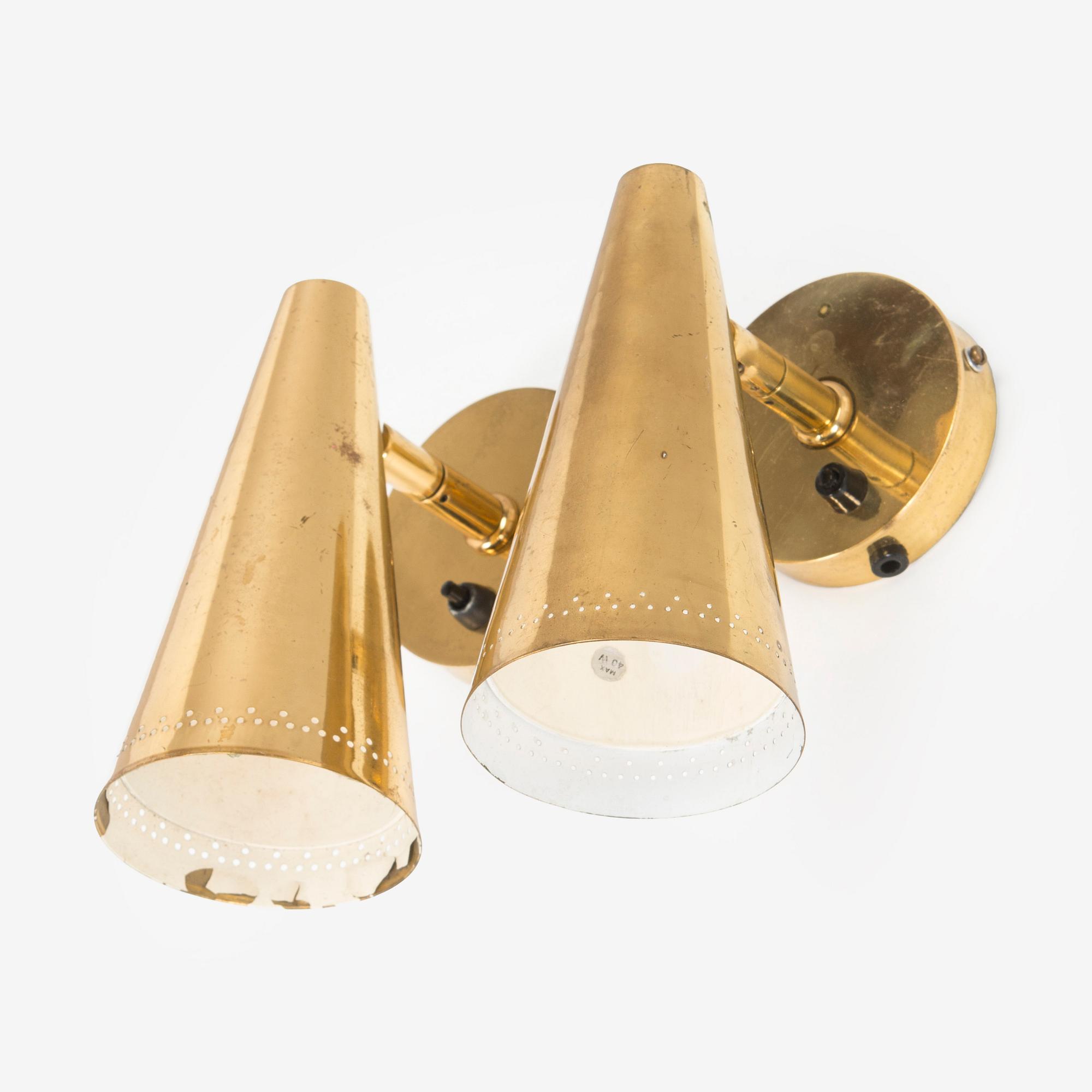 A pair of late 20th century wall lights.