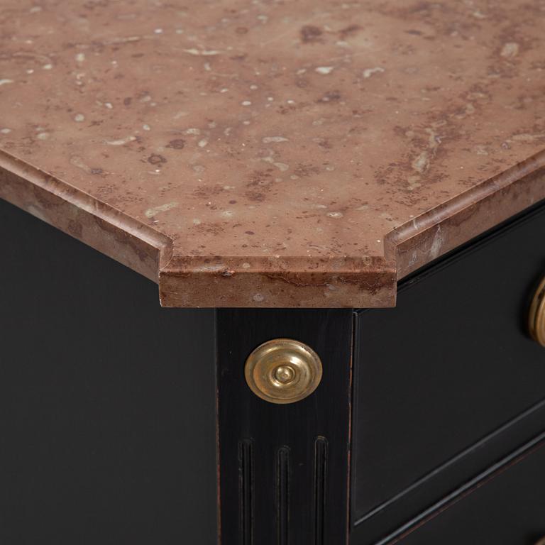 A gustavian style chest of drawers, second half of the 20th century.