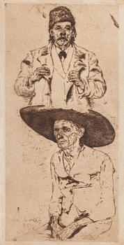 631. Lotte Laserstein, Portraits of two men in hats.