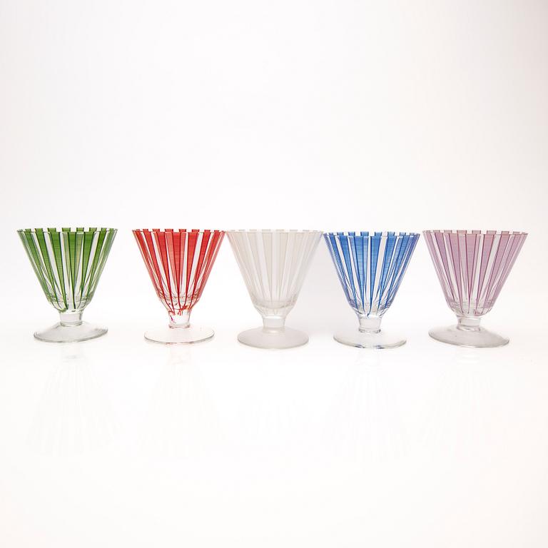 Bengt Orup, glass service, 9 dl, "Strikt", Johansfors, mid-20th century.