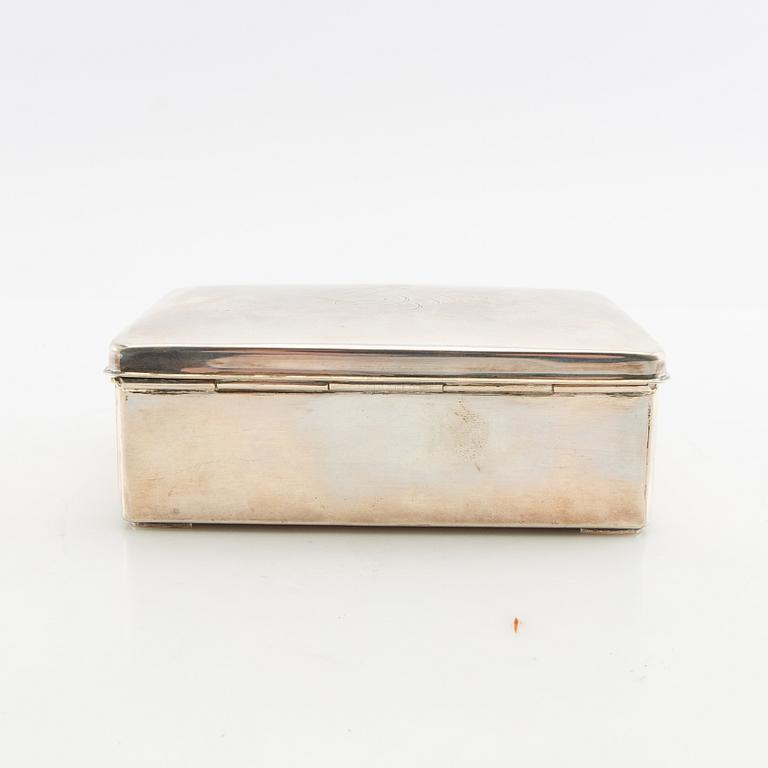 Cigarettskrin silver CG Hallberg Stockholm 1938.