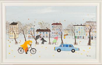 ILSE ACKERMANN, akryl på skiva, signerad och daterad 1982.