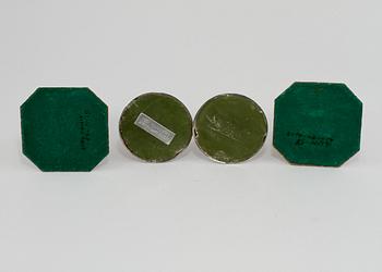 LJUSSTAKAR, 2 par, silver, omkring 1900-talets mitt.