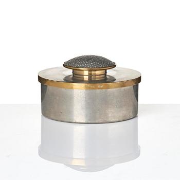 Björn Trägårdh, a pewter and brass lidded jar, Firma Svenskt Tenn, Stockholm, 1951.