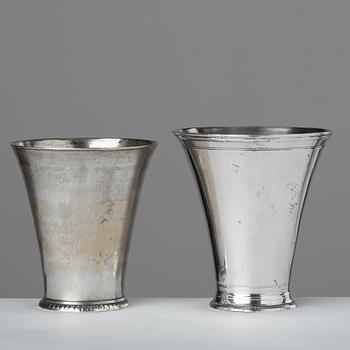 Two 18th century beakers, probably Sweden.