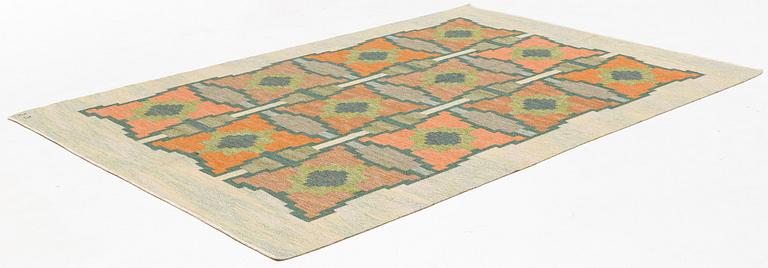 Judith Johansson, a carpet, "Pors" flat weave, approximately 290 x 199 cm, signed JJ.