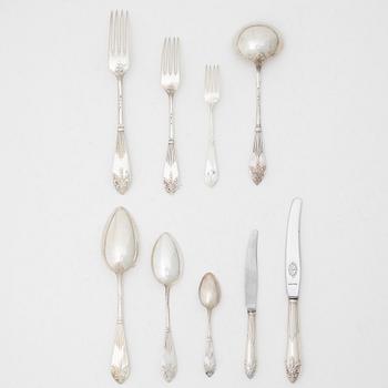A 69 piece silver cutlery service, model "Empire", including C.G. Hallberg, 20th century.