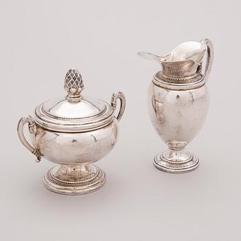 An Italian Silver Sugar Bowl and Cream Jug, Finnish control marks 1978.