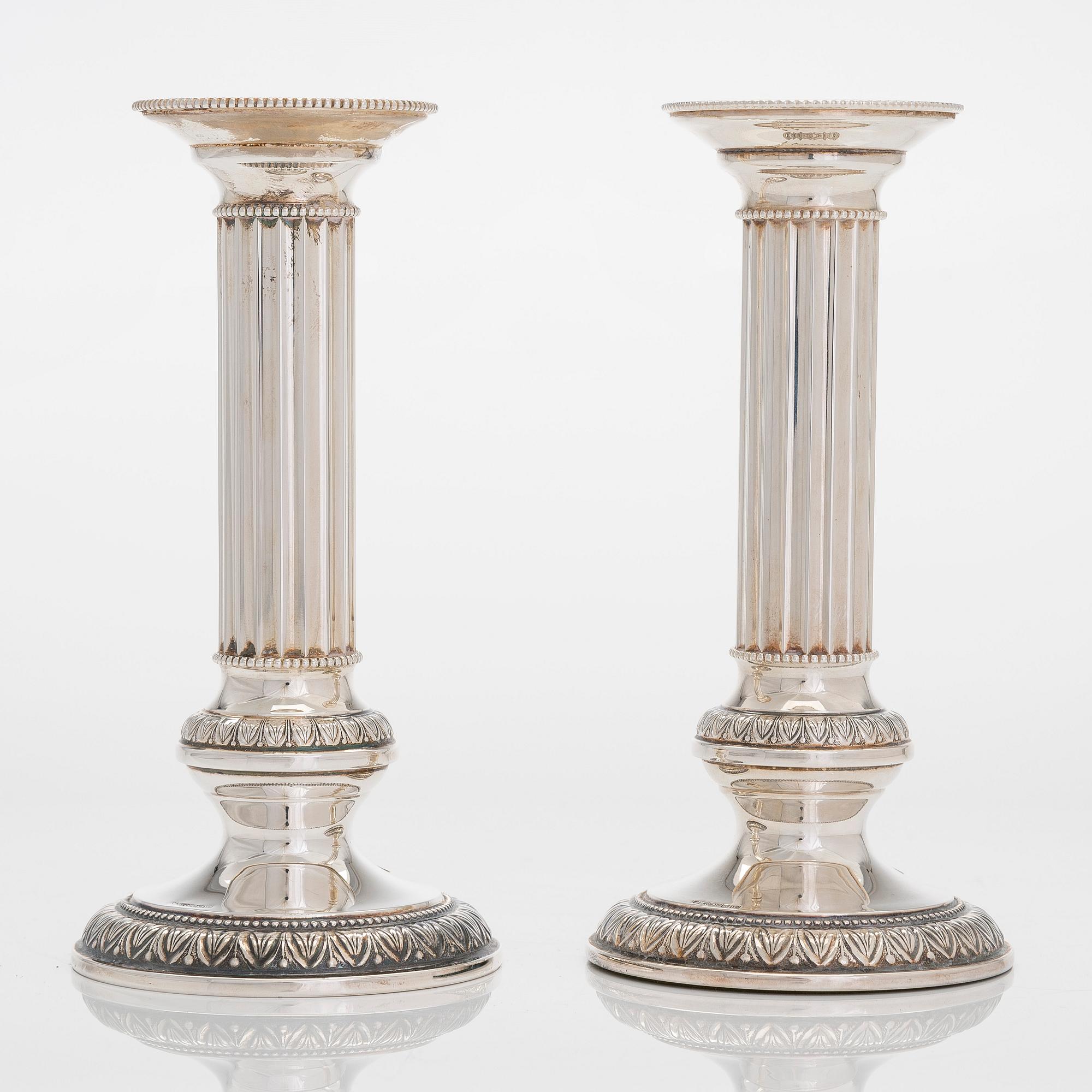 A pair of silver candlesticks, Kultateollisuus, Turku 1996 & 2000.
