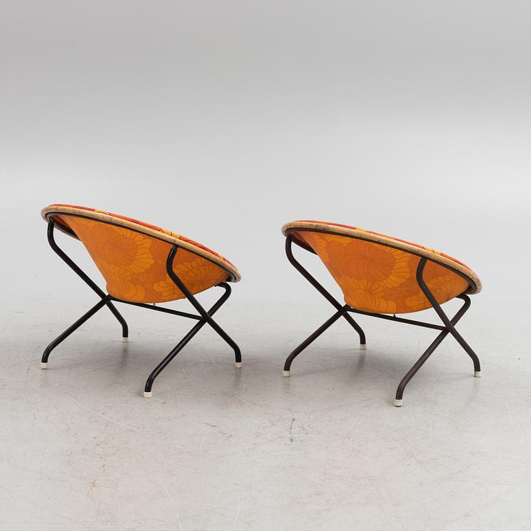 Jagues Hitier, armchairs, a pair, "Nacelle", Tubauto, model designed in 1955.