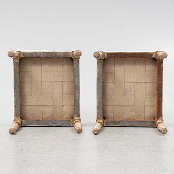 Taburetter, ett par, Gustaviansk stil, 1800-talets andra hälft.