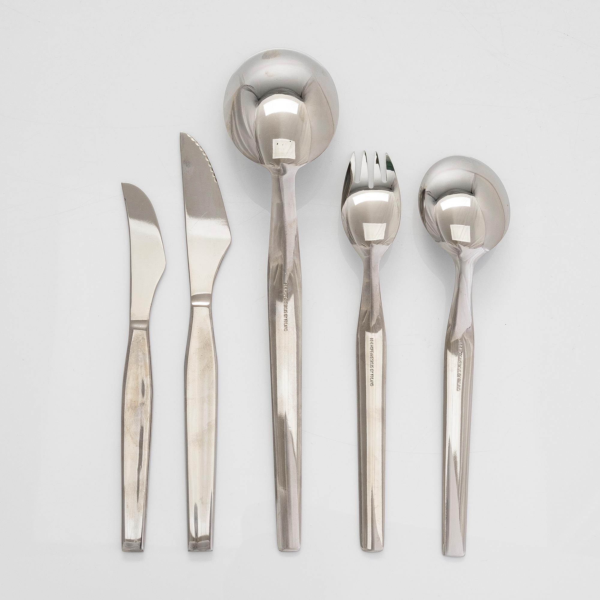 Tapio Wirkkala, a 20-pcs steel set of 'Caravelle' cutlery for Hopeakeskus Oy Finland.