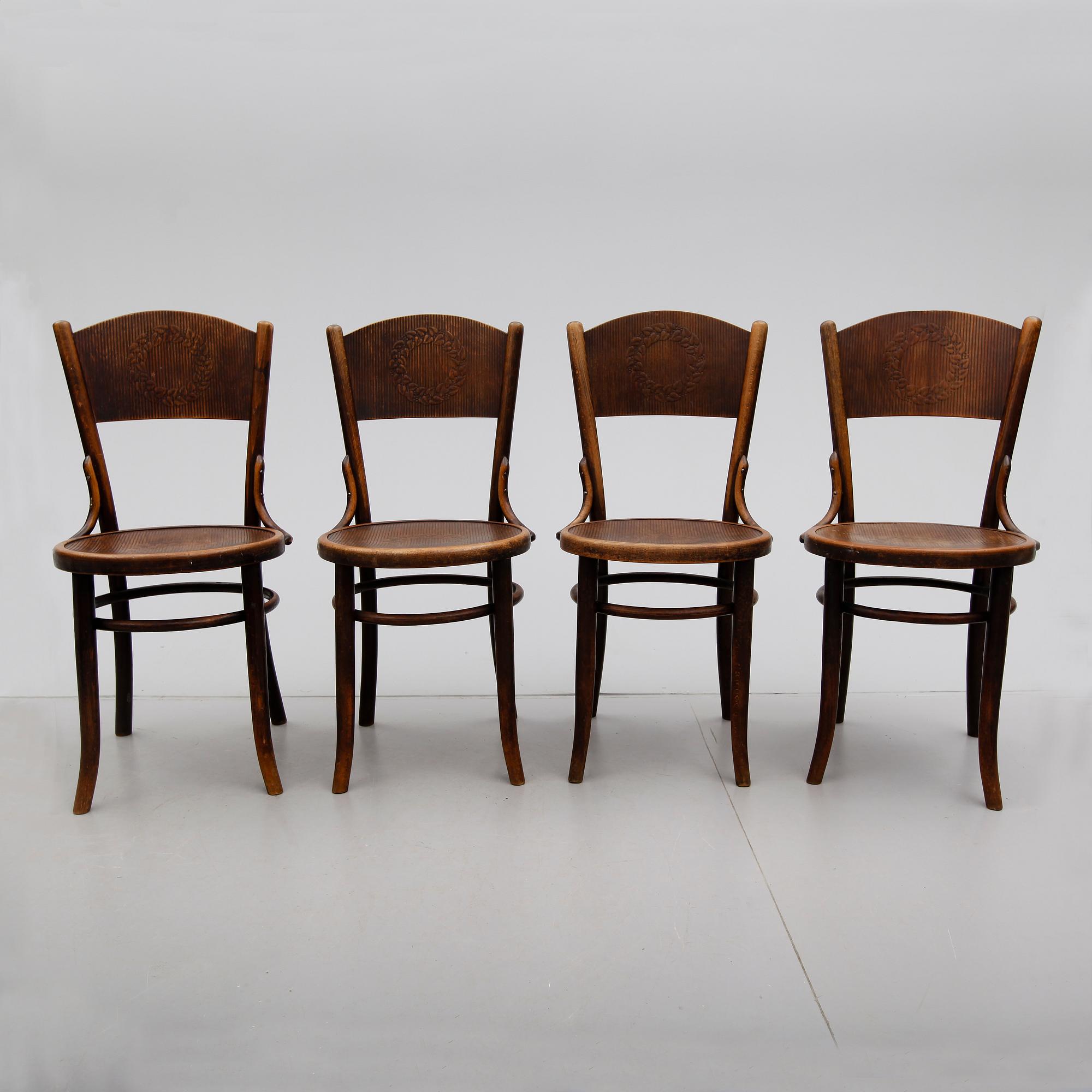 CAFÉSTOLAR, 4 st, Österrike, omkring år 1900.