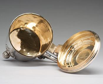 A Swedish 18th century parcel-gilt silver tankard, mark of Olof Lind, Mariestad (1752-1767 (1770)).