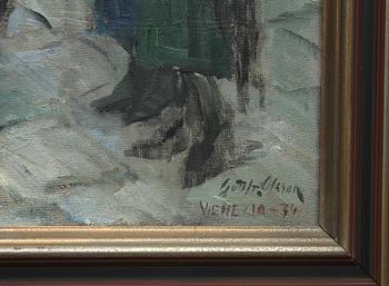 GOTTFRID OLSSON, olja på pannå, sign och dat Venezia -34.