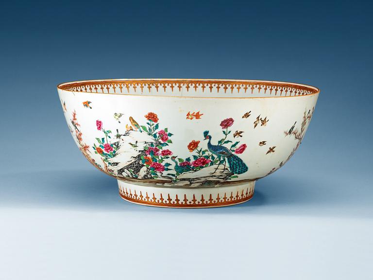 A large famille rose punch bowl, Qing dynasty, Qianlong (1736-95).